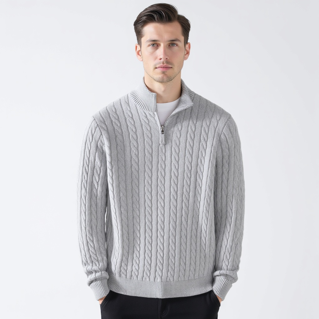 Wouter | Kabeltrui met halve rits, set van 5
