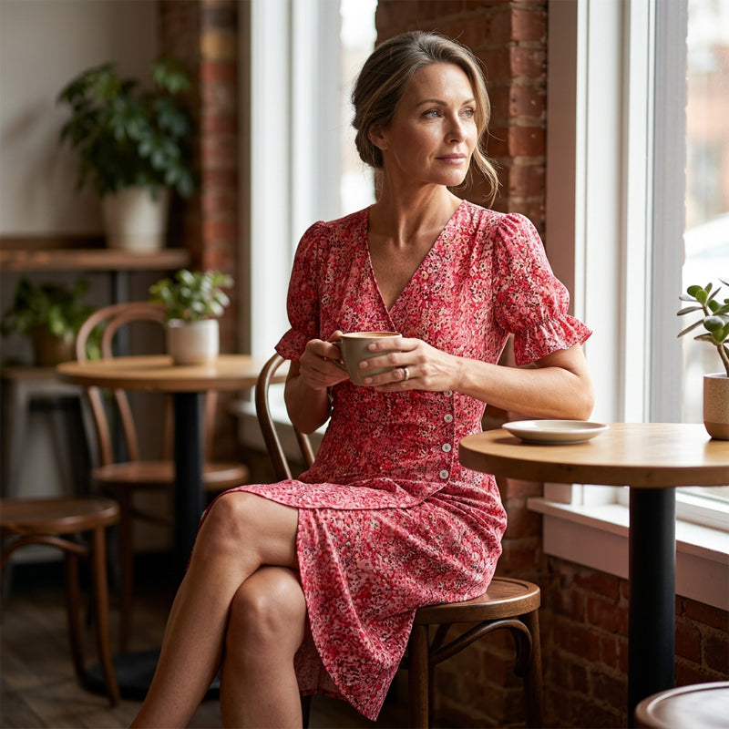 Elise | Jurk met bloemenprint en V-hals