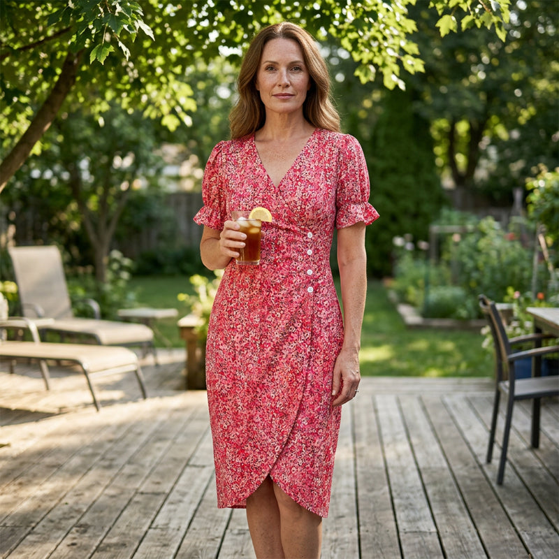Elise | Jurk met bloemenprint en V-hals