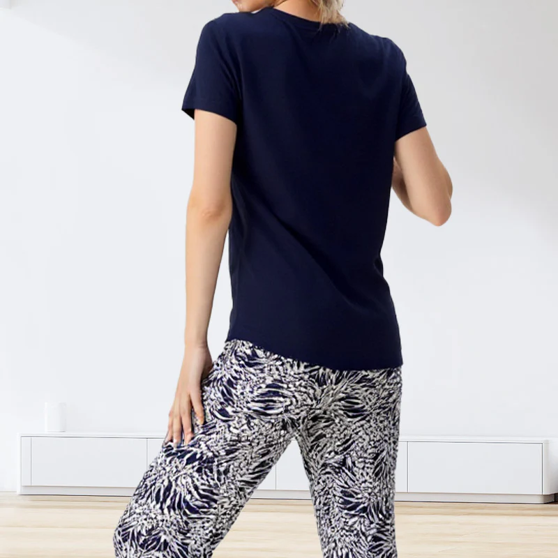 Liesbeth | Set met effen top en tie-dye broek