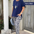 Liesbeth | Set met effen top en tie-dye broek