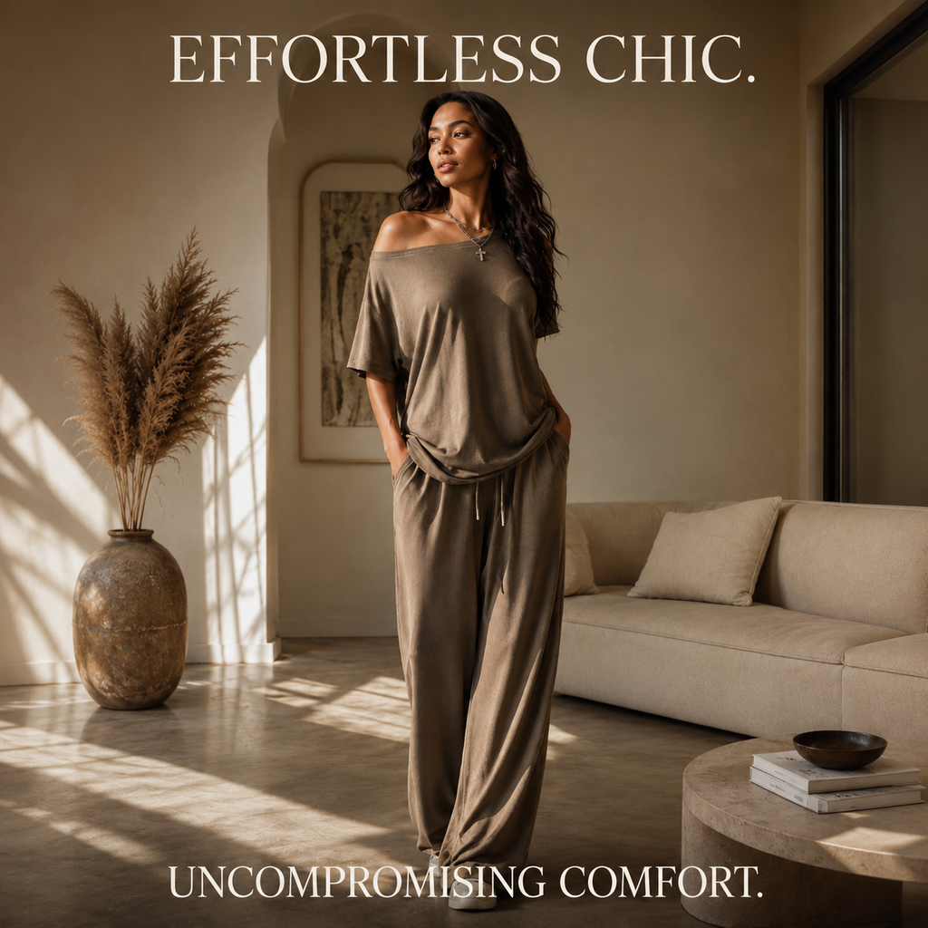 Floor | Set met off-shoulder top en wijde broek
