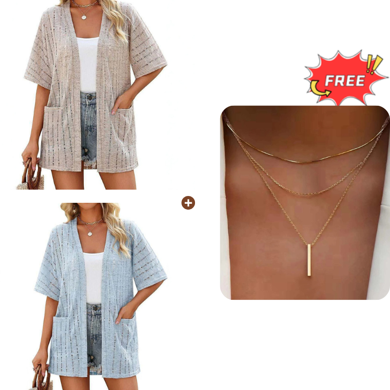 Hilde | Open cardigan met korte mouwen