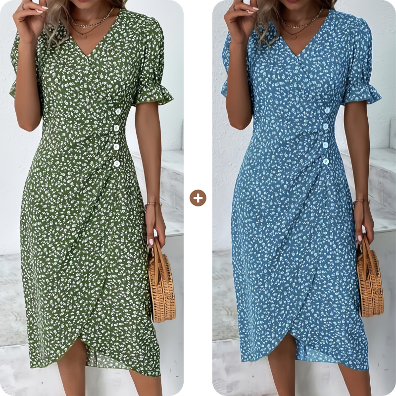Elise | Jurk met bloemenprint en V-hals