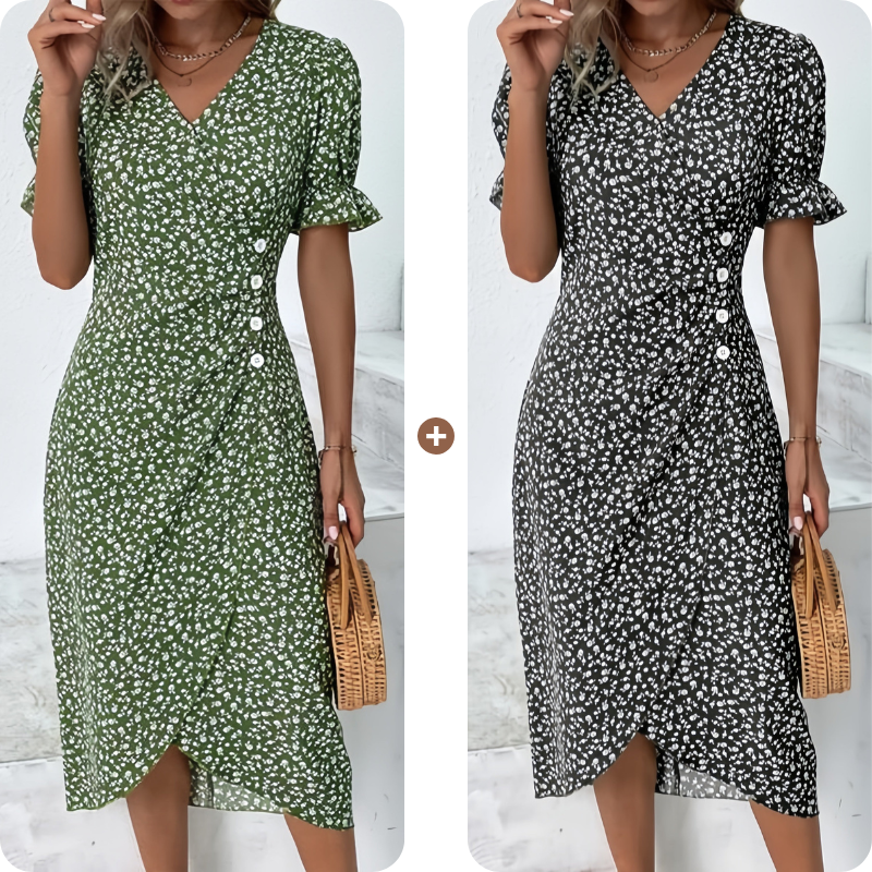 Elise | Jurk met bloemenprint en V-hals