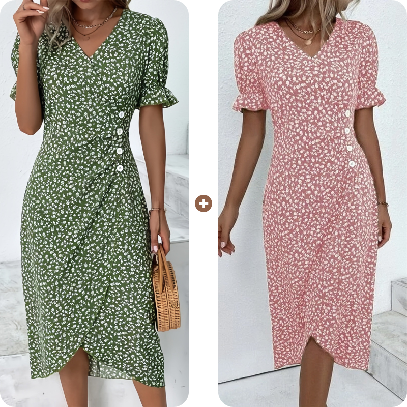 Elise | Jurk met bloemenprint en V-hals