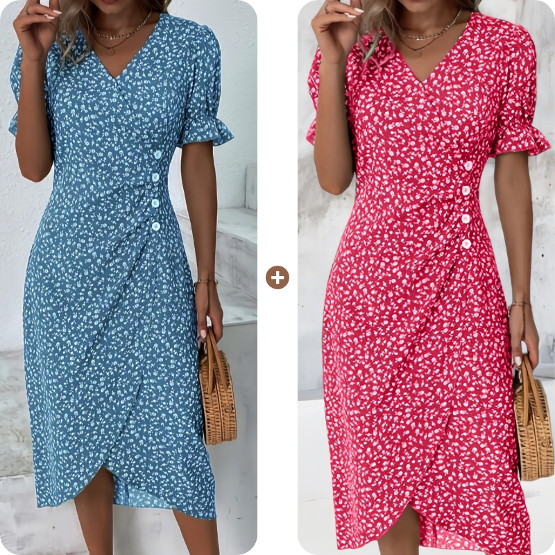 Elise | Jurk met bloemenprint en V-hals