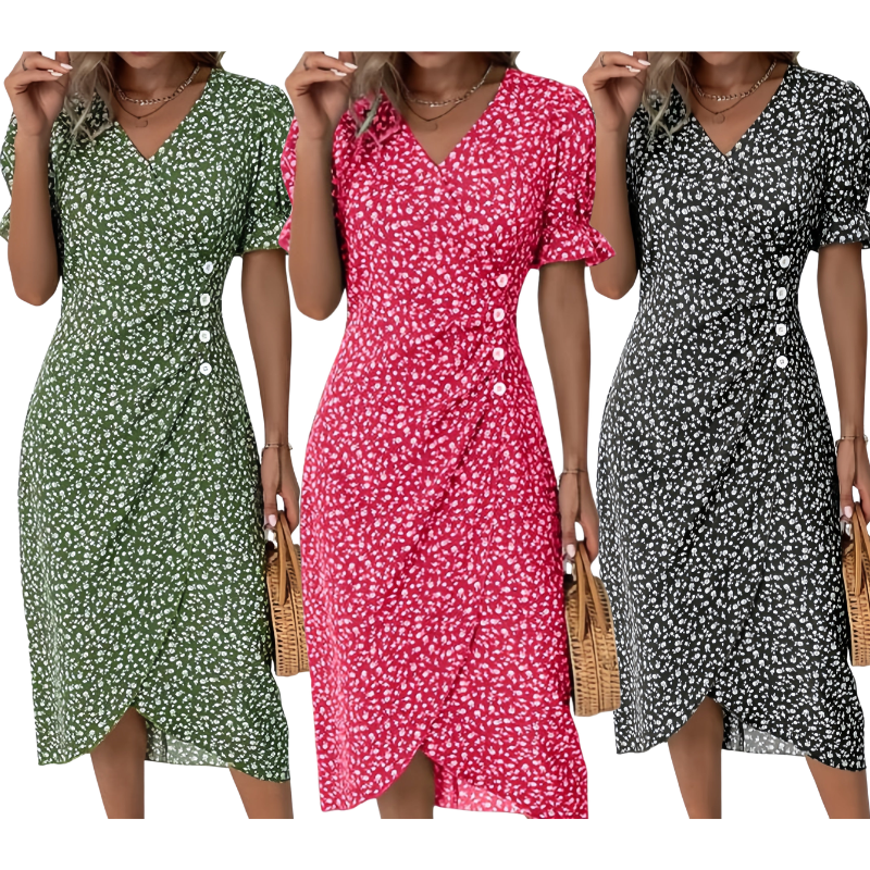 Elise | Jurk met bloemenprint en V-hals