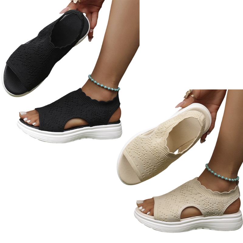 Ellen | Gebreide sandalen met plateauzool
