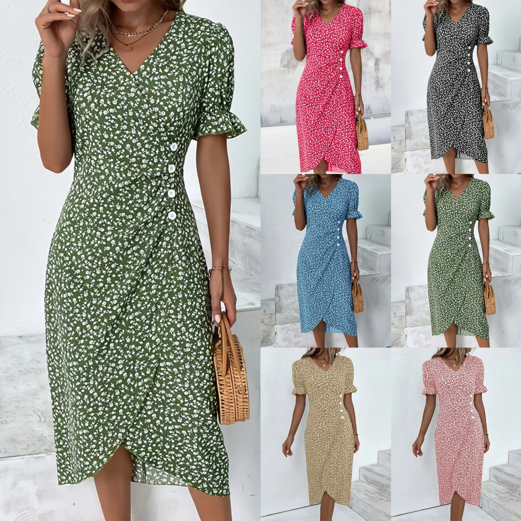 Elise | Jurk met bloemenprint en V-hals