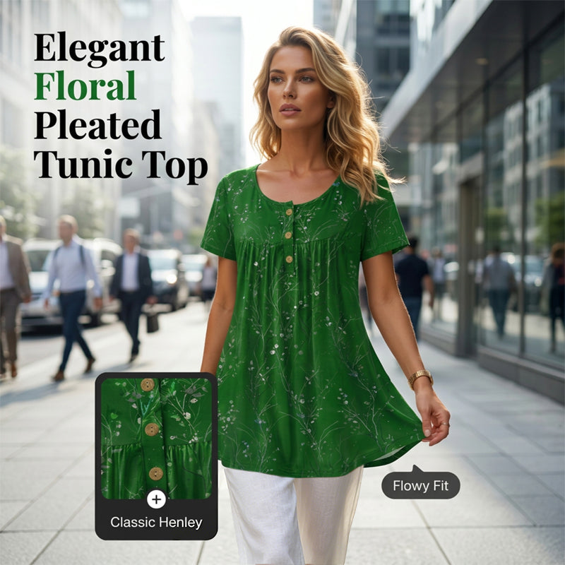 Anke | Tuniek met bloemenprint en knoopjes