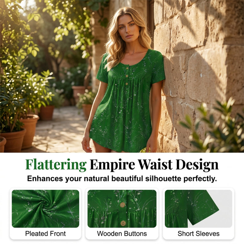 Anke | Tuniek met bloemenprint en knoopjes