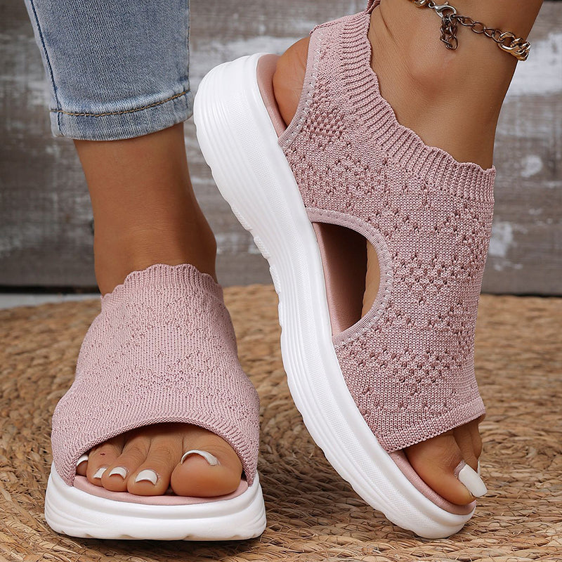 Ellen | Gebreide sandalen met plateauzool