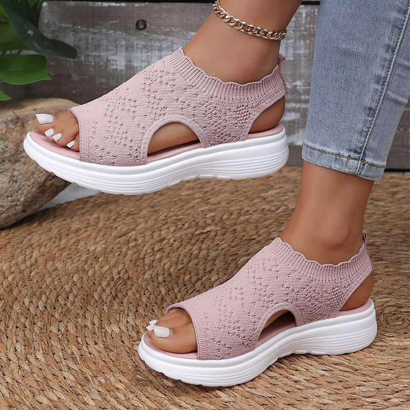 Ellen | Gebreide sandalen met plateauzool