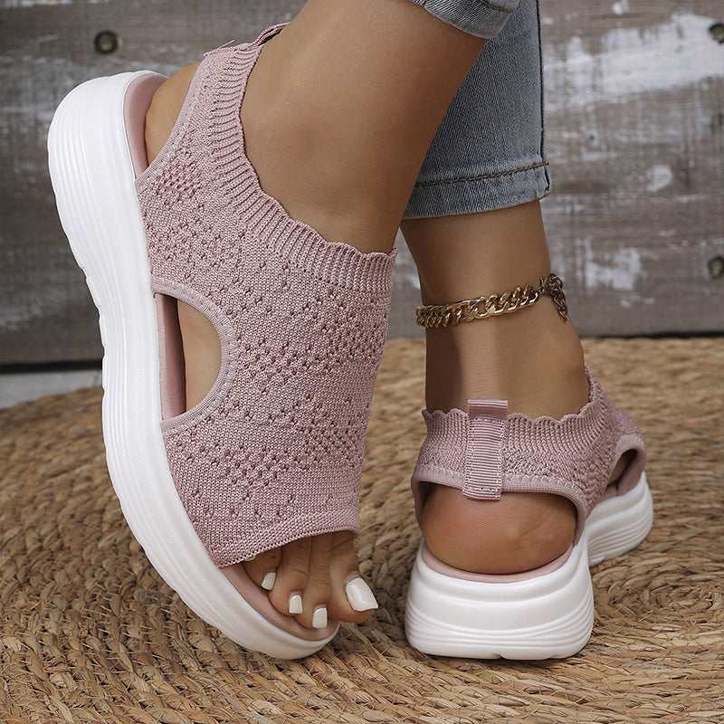 Ellen | Gebreide sandalen met plateauzool