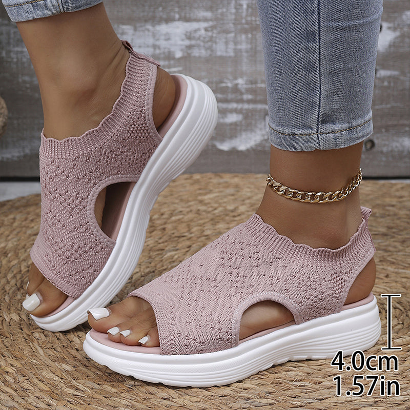Ellen | Gebreide sandalen met plateauzool