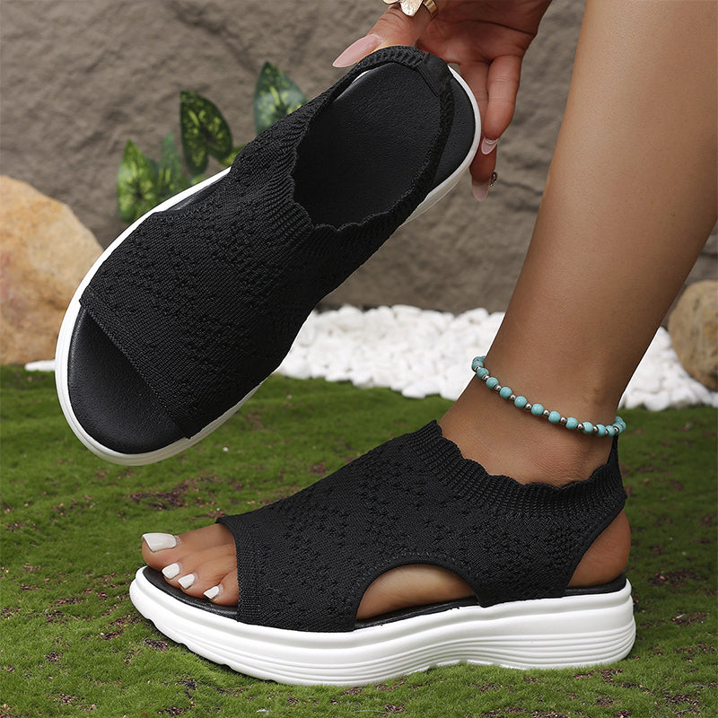 Ellen | Gebreide sandalen met plateauzool