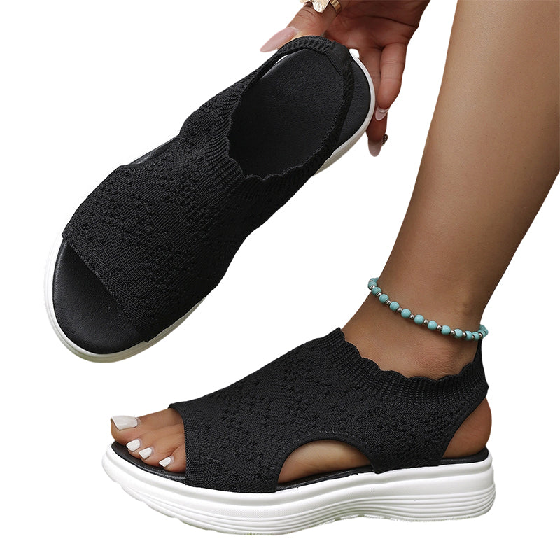 Ellen | Gebreide sandalen met plateauzool