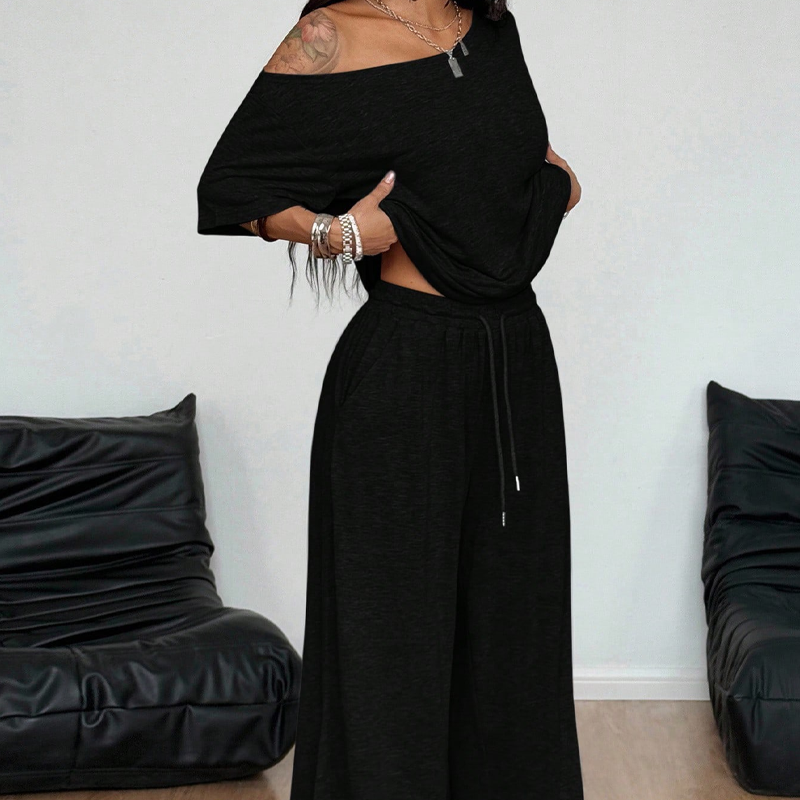 Floor | Set met off-shoulder top en wijde broek
