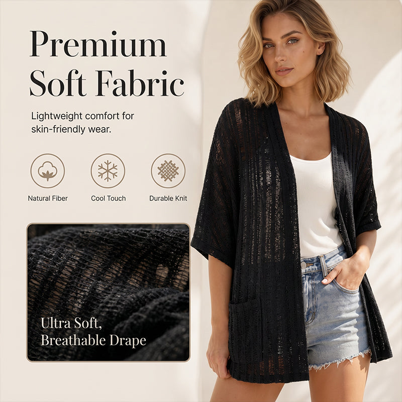 Hilde | Open cardigan met korte mouwen
