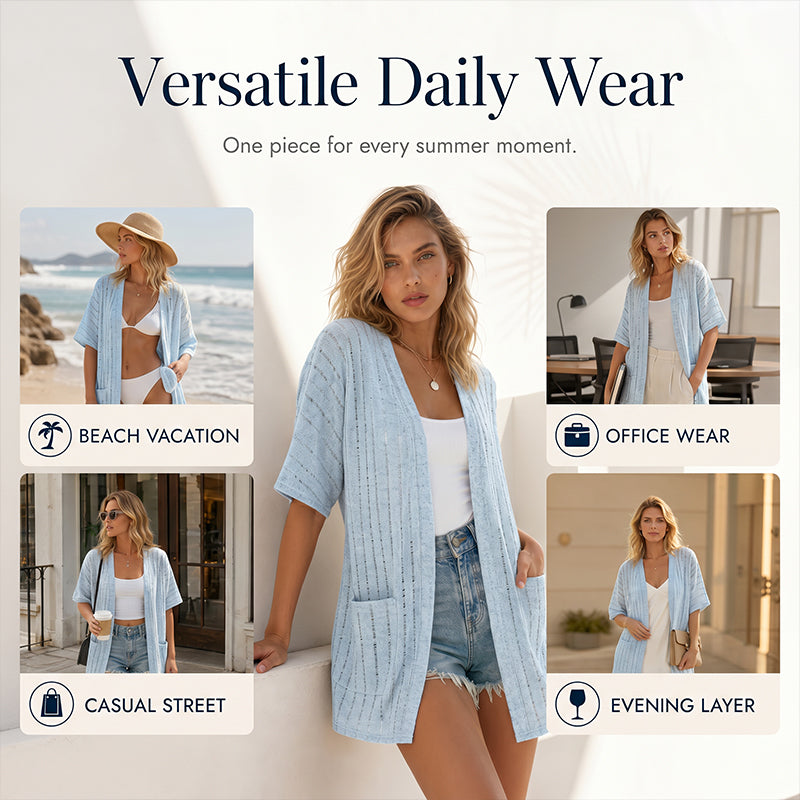 Hilde | Open cardigan met korte mouwen