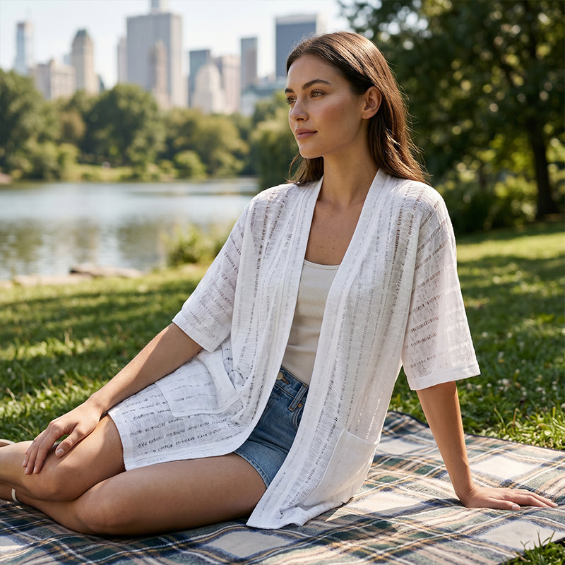 Hilde | Open cardigan met korte mouwen