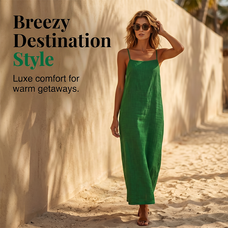 Merel | Lange slipdress in effen kleur